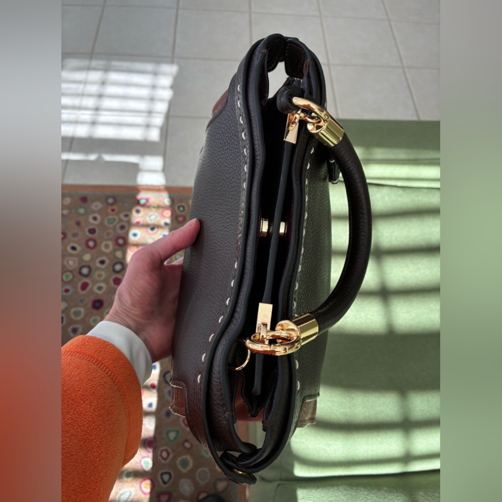 Radley London Bedford Row Open TopTwo-Tone Leather Satchel - Picture 10 of 13